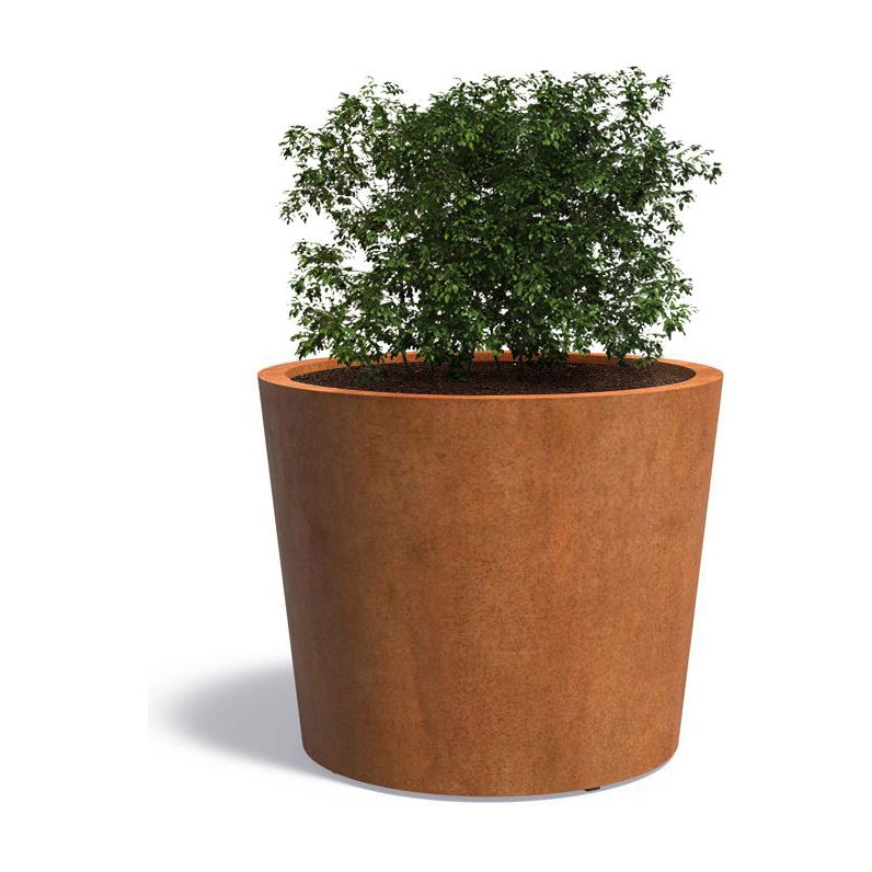 Cortenstahl Pflanzgefäße "rund konisch mit Boden"