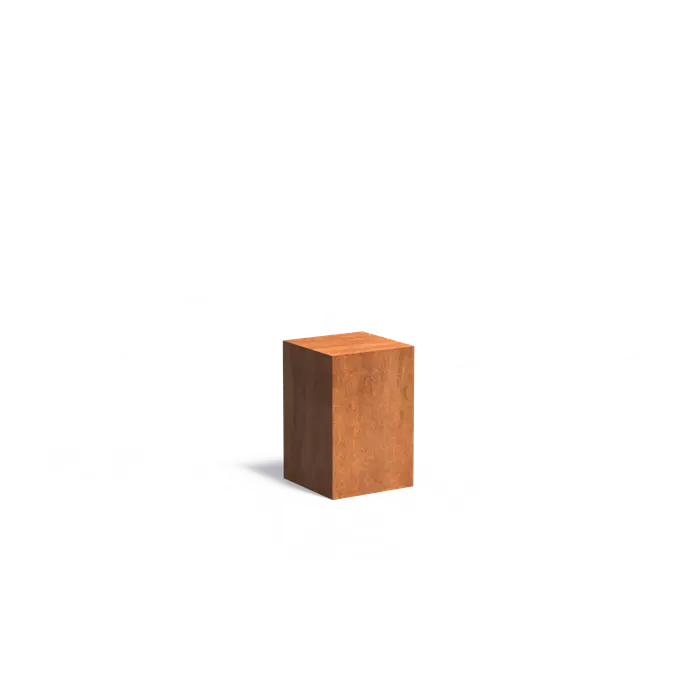 Sockel aus Cortenstahl