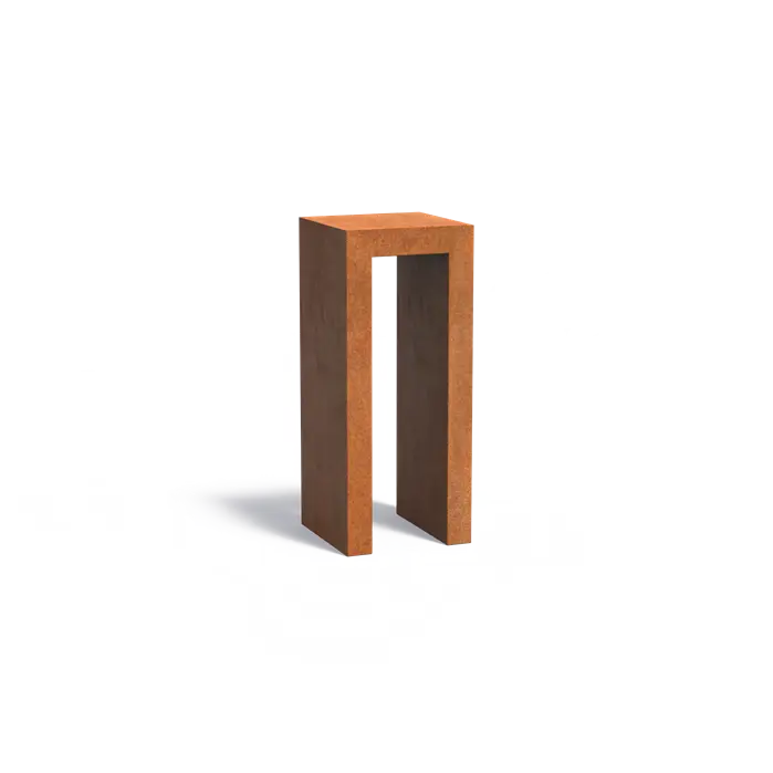 U-Sockel aus Cortenstahl