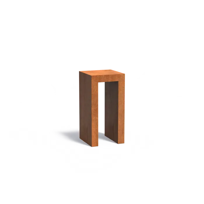 U-Sockel aus Cortenstahl