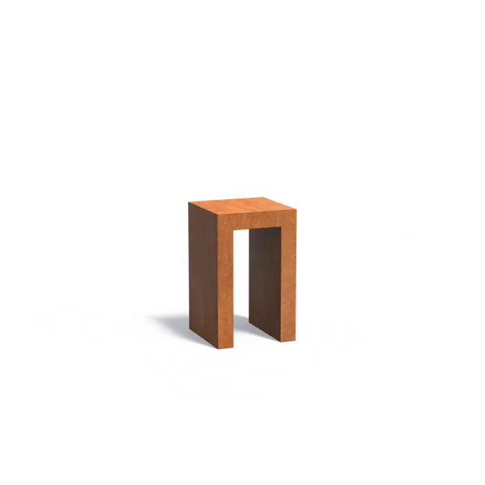 U-Sockel aus Cortenstahl