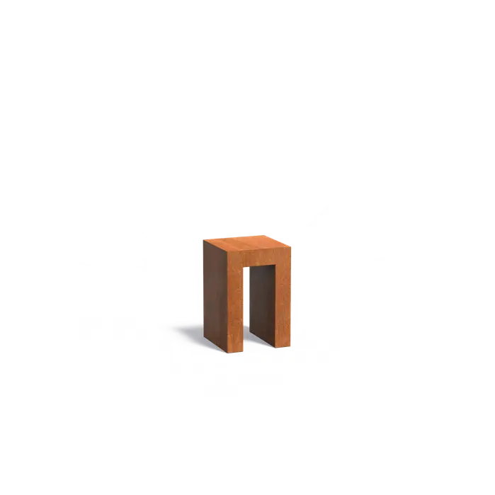 U-Sockel aus Cortenstahl