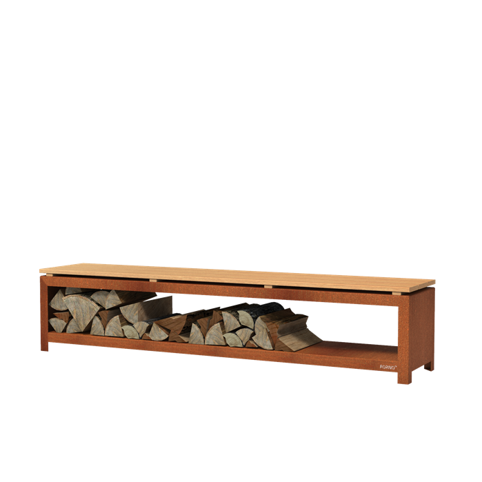 Holzlager Sitzbank 200 cm