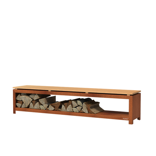 Holzlager Sitzbank 200 cm