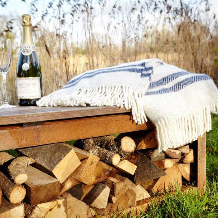 Holzlager Sitzbank 120 cm