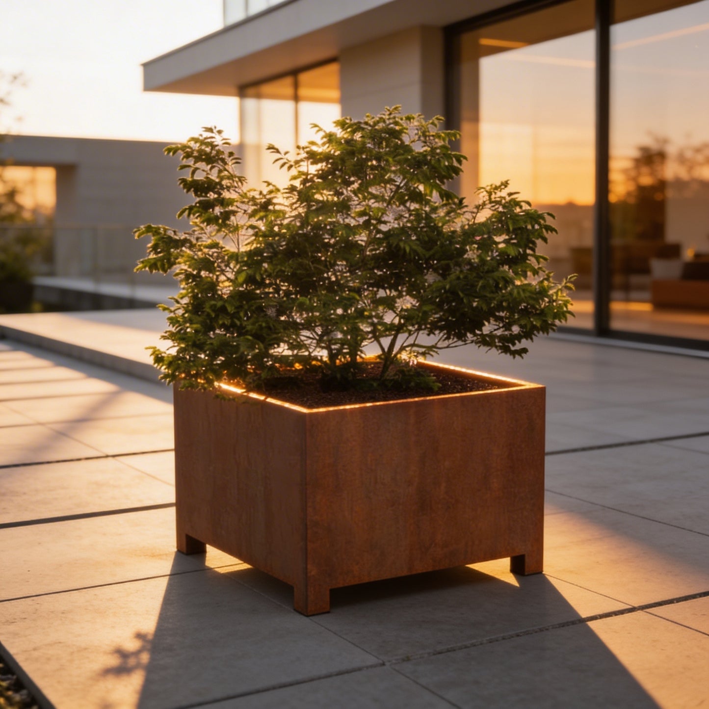 Cortenstahl Pflanzgefäße "mit Füßen"