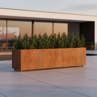 Cortenstahl Pflanzgefäße "mit Rollen"