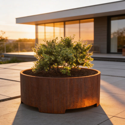 Cortenstahl Pflanzgefäß "rund mit Füßen"