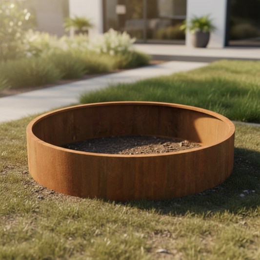 Cortenstahl Pflanzrahmen "rund ohne Boden"