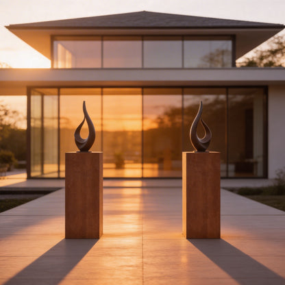 Sockel aus Cortenstahl