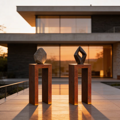 U-Sockel aus Cortenstahl