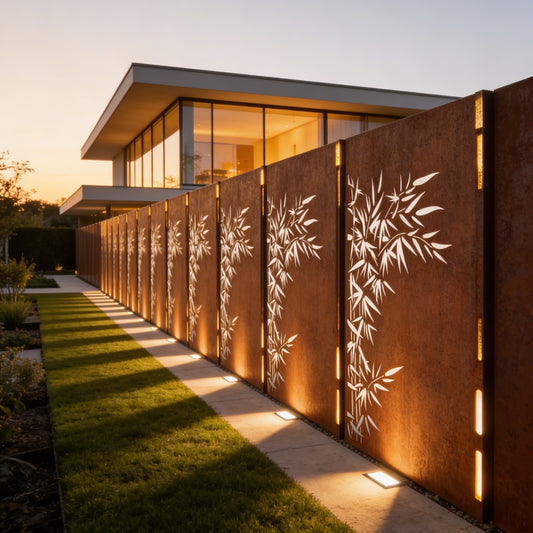 Paneele aus Cortenstahl "Blätter oben"