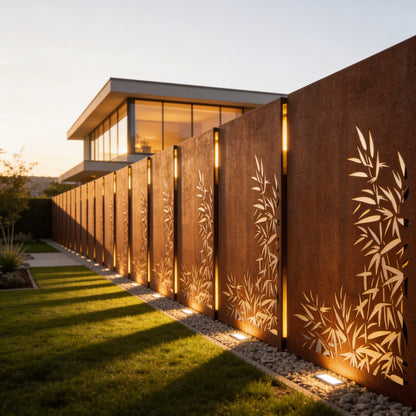 Paneele aus Cortenstahl "Blätter unten"