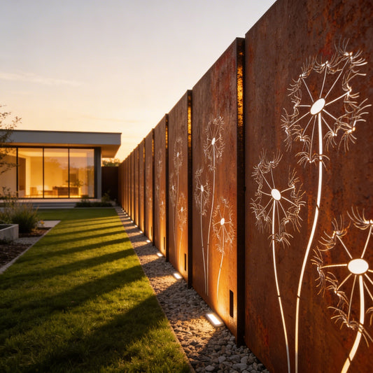 Paneele aus Cortenstahl "Pusteblume"