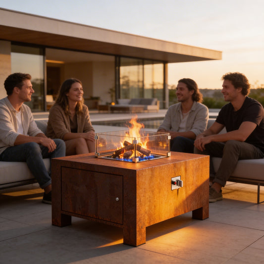 Gasbrenner aus Cortenstahl (100cm x 80cm x 50cm)