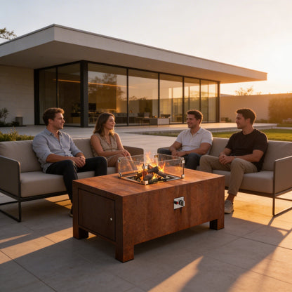 Gasbrenner aus Cortenstahl (120cm x 80cm x 50cm)